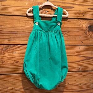Bubble Romper Corduroy Green Baby Toddler Smocked